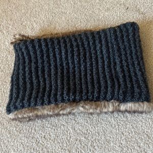 Eddie Bauer Women's Charcoal Faux Fur Cowl Scarf Style 7699